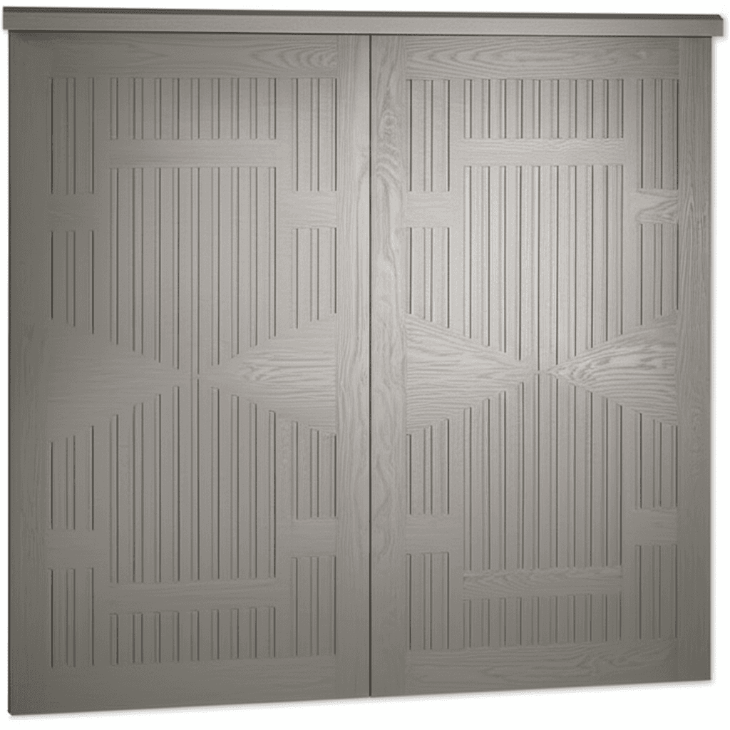 Organized walk-in closet with drawers and hanging storage